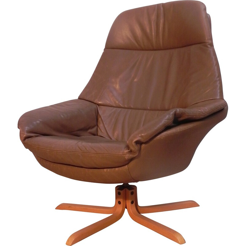 Bramin lounge chair in leather, Henry Walter KLEIN - 1970s