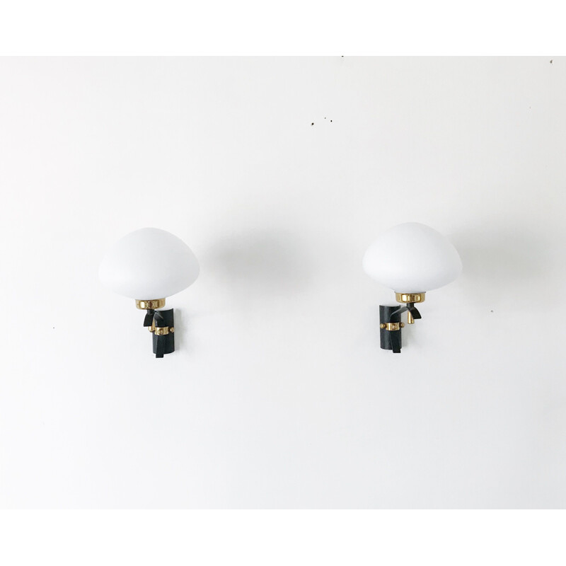 Pair of vintage wall lights by La Maison Arlus,1950