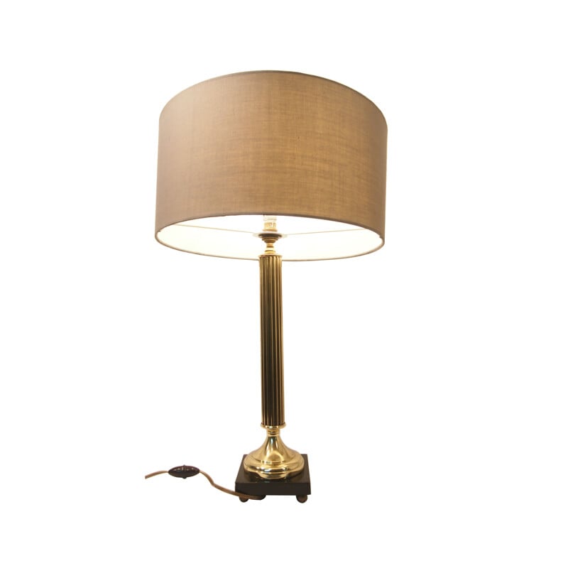 Lámpara de mesa vintage "Empire" en bronce y dorado, 1950