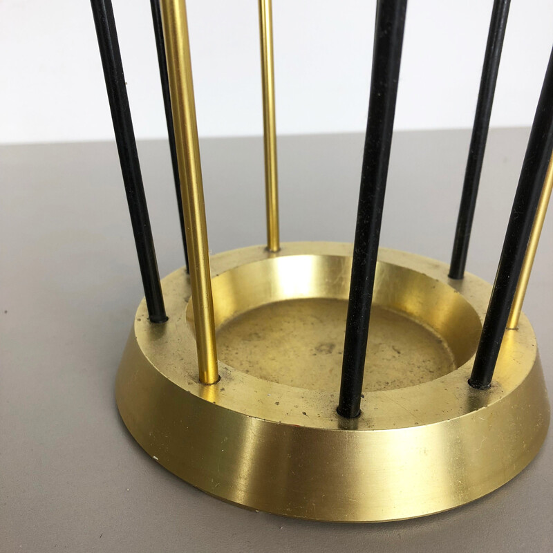 Vintage metal and brass umbrella stand, Germany, 1950