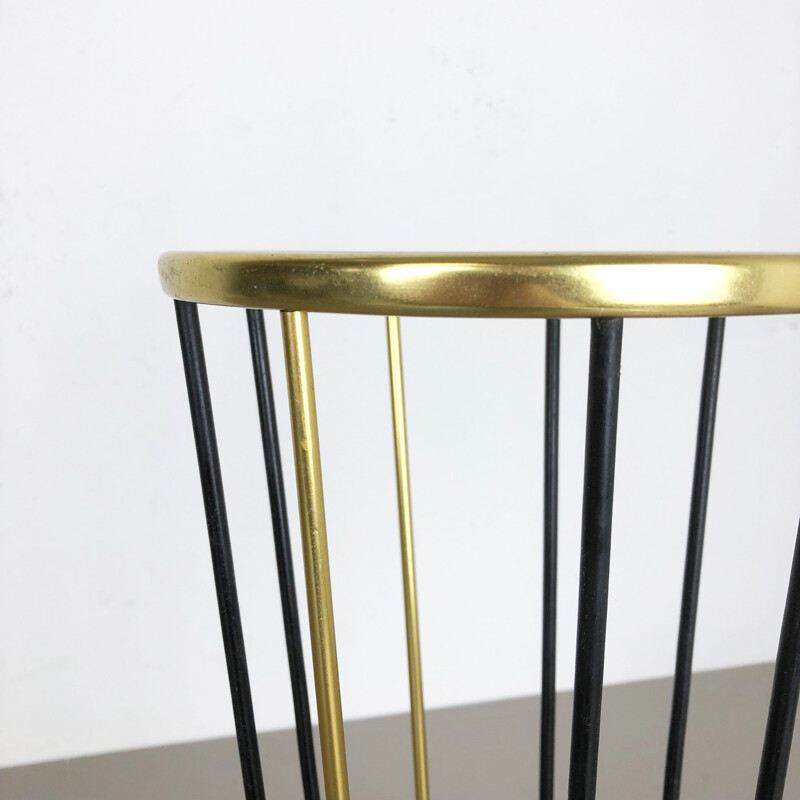 Vintage metal and brass umbrella stand, Germany, 1950