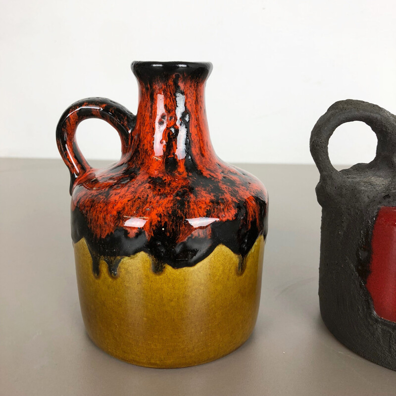 Juego de 3 jarrones de cerámica vintage de Marei Ceramics, Alemania 1970