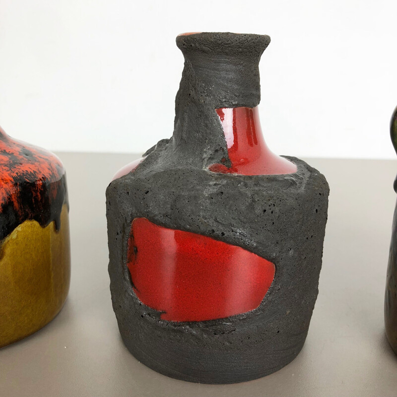 Set of 3 vintage ceramic vases by Marei Ceramics, Germany 1970