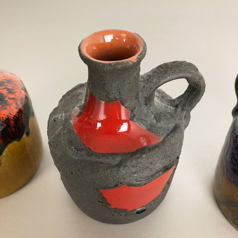 Set di 3 vasi vintage in ceramica di Marei Ceramics, Germania 1970