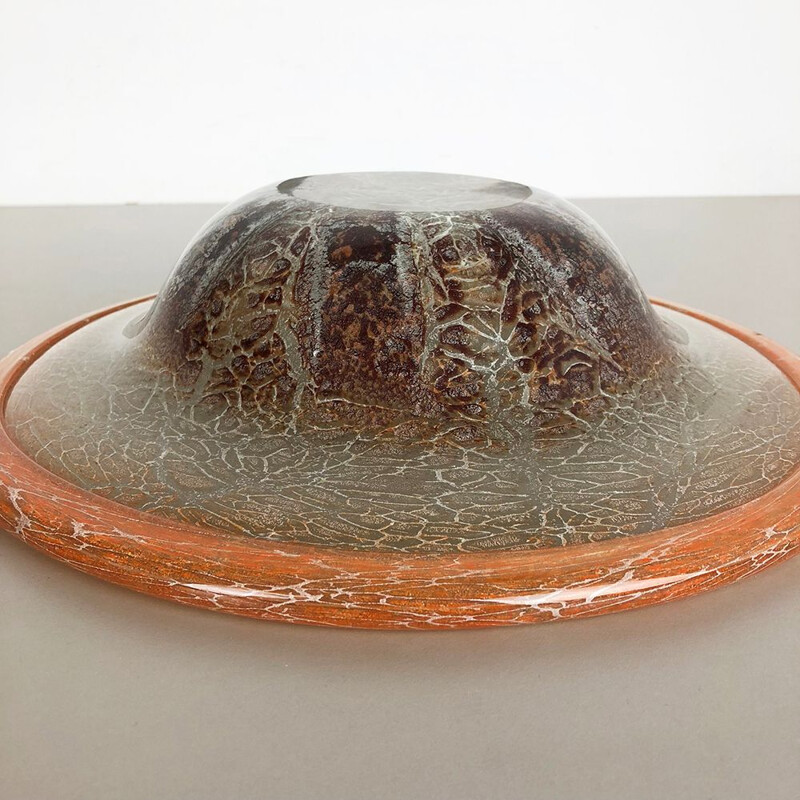 Vintage glass bowl by Karl Wiedmann for Wmf Ikora, Germany 1930