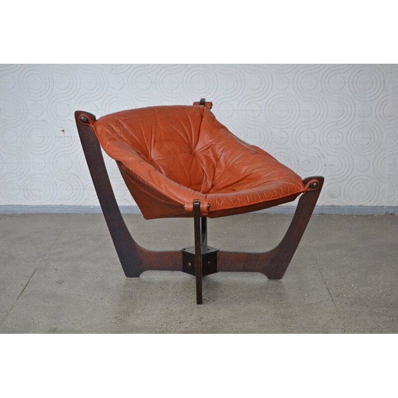 Suite de 3 fauteuils Luna vintage par Odd Kutsen pour Hjellegjerde 1970