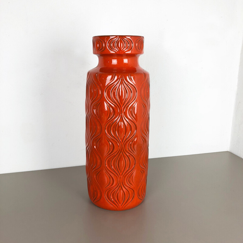 Grand vase vintage orange 1970