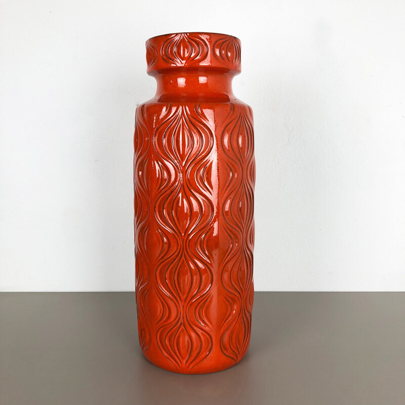 Vintage Extra Large orange Floor vase 1970