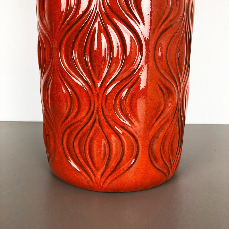 Grand vase vintage orange 1970