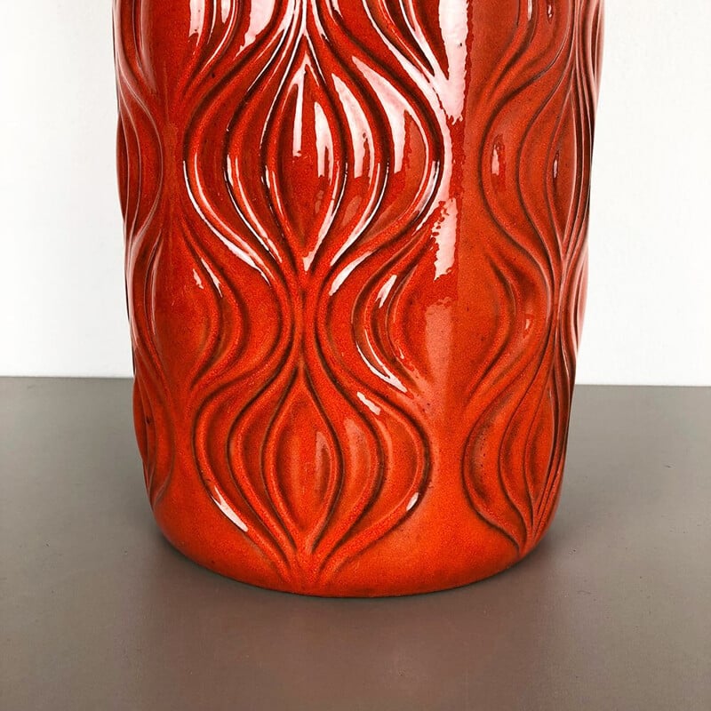 Vintage Extra Large orange Floor vase 1970
