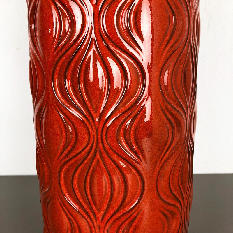 Vintage Extra Large orange Floor vase 1970