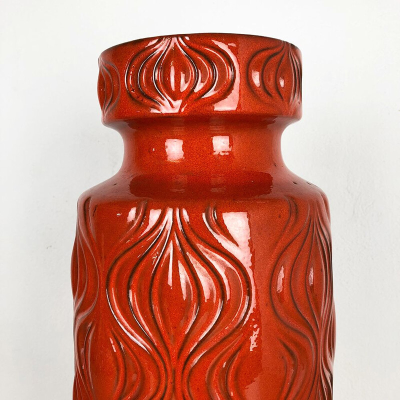 Vintage Extra Large orange Floor vase 1970