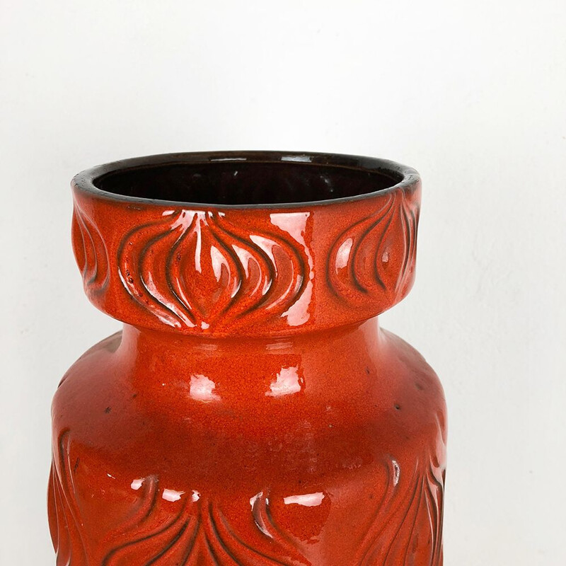 Vintage Extra Large orange Floor vase 1970