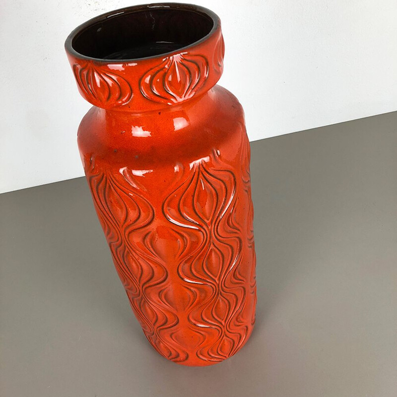 Vintage Extra Large orange Floor vase 1970