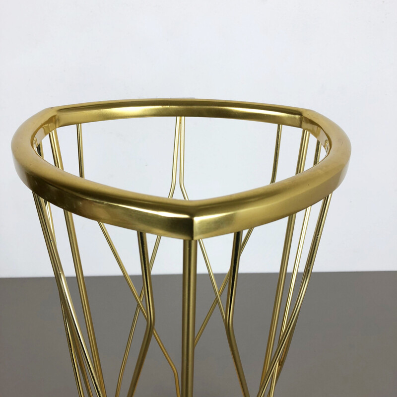 Vintage metal and brass umbrella stand, Germany 1950