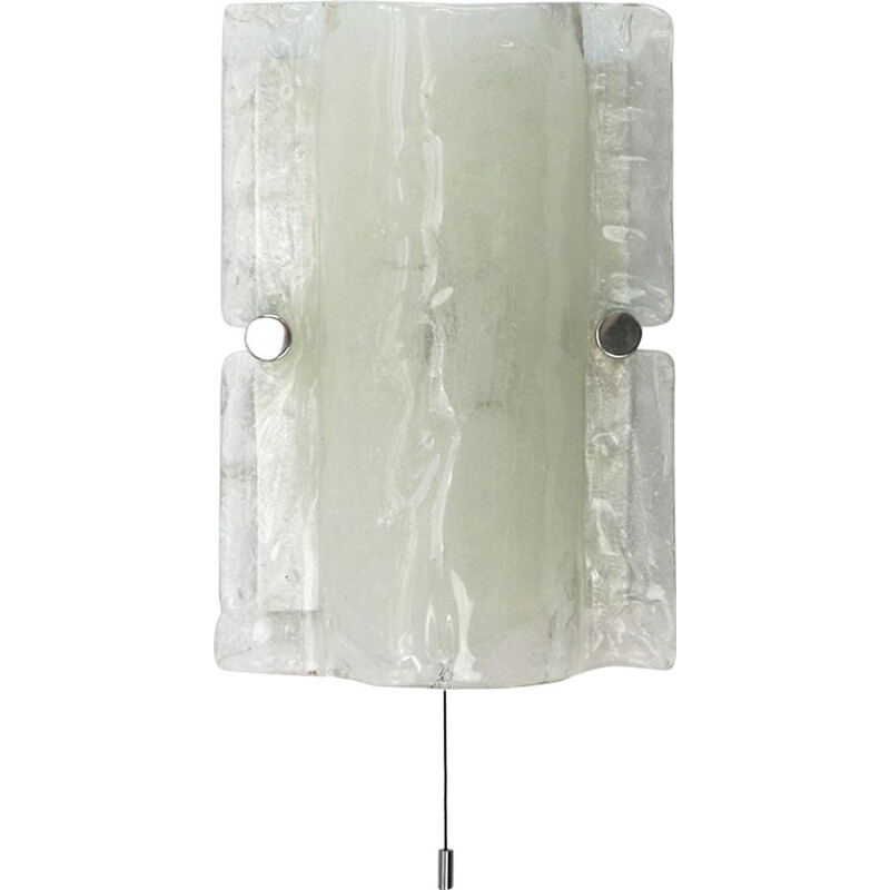 Vintage german wall lamp in glass and metal 1960