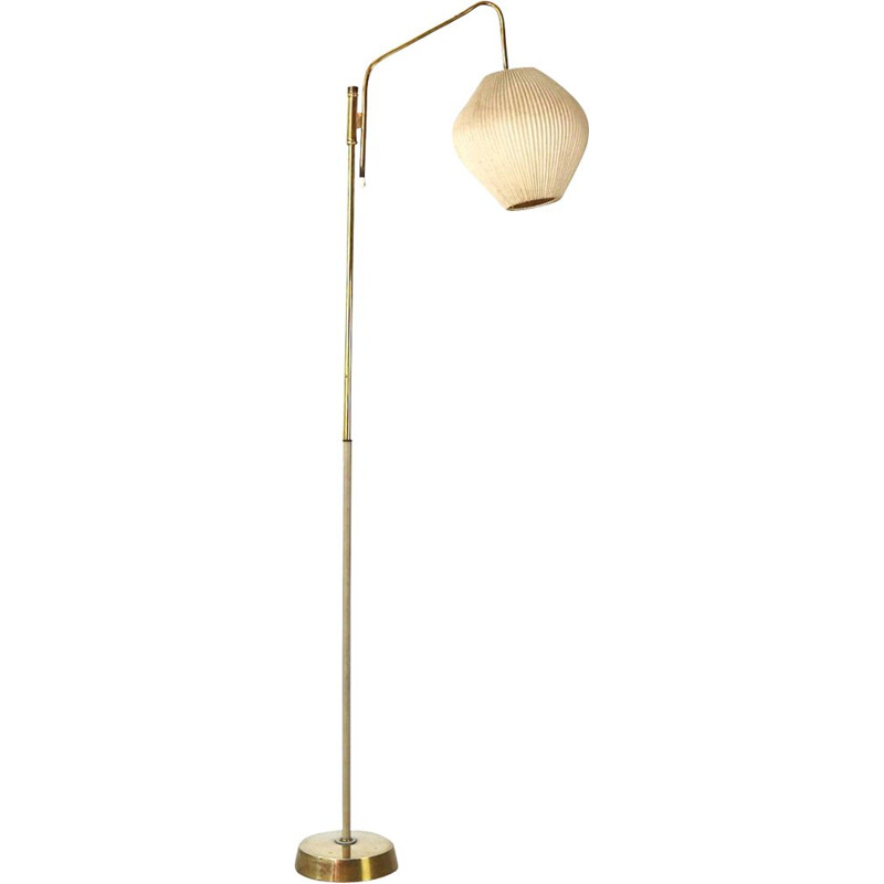 Vintage german floorlamp in brass and fabric 1950