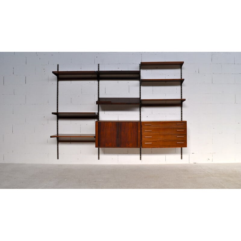 Felballes Mobelfabrik rosewood modular shelving system, Kai KRISTIANSEN - 1960s