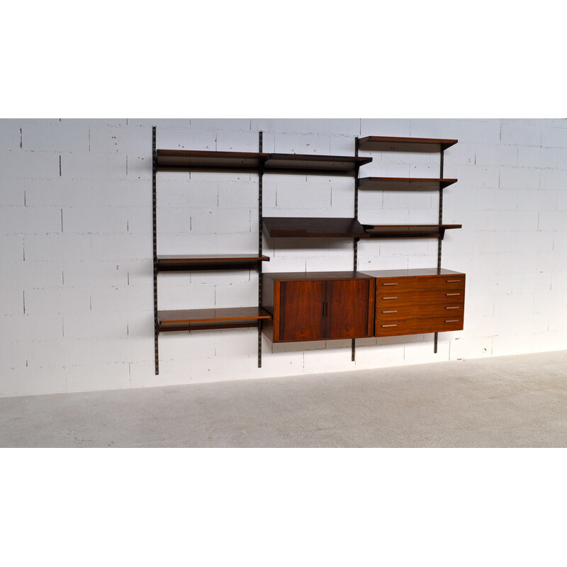 Felballes Mobelfabrik rosewood modular shelving system, Kai KRISTIANSEN - 1960s