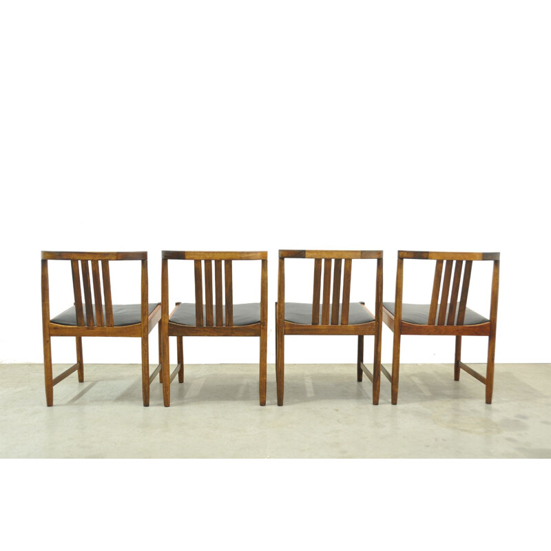 Set of 4 vintage Scandinavian rosewood dining chairs from Iilum Wikkelso