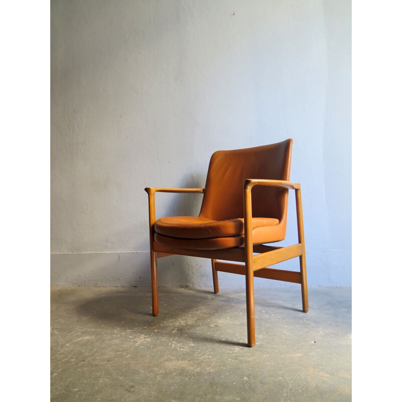 Vintage cognac leather armchair