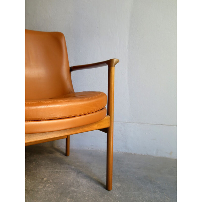 Vintage cognac leather armchair