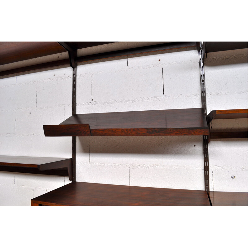 Felballes Mobelfabrik rosewood modular shelving system, Kai KRISTIANSEN - 1960s