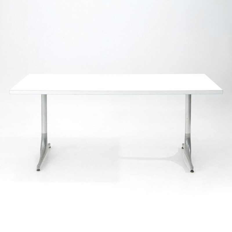 Vintage white laminate top table by George Nelson for Herman Miller