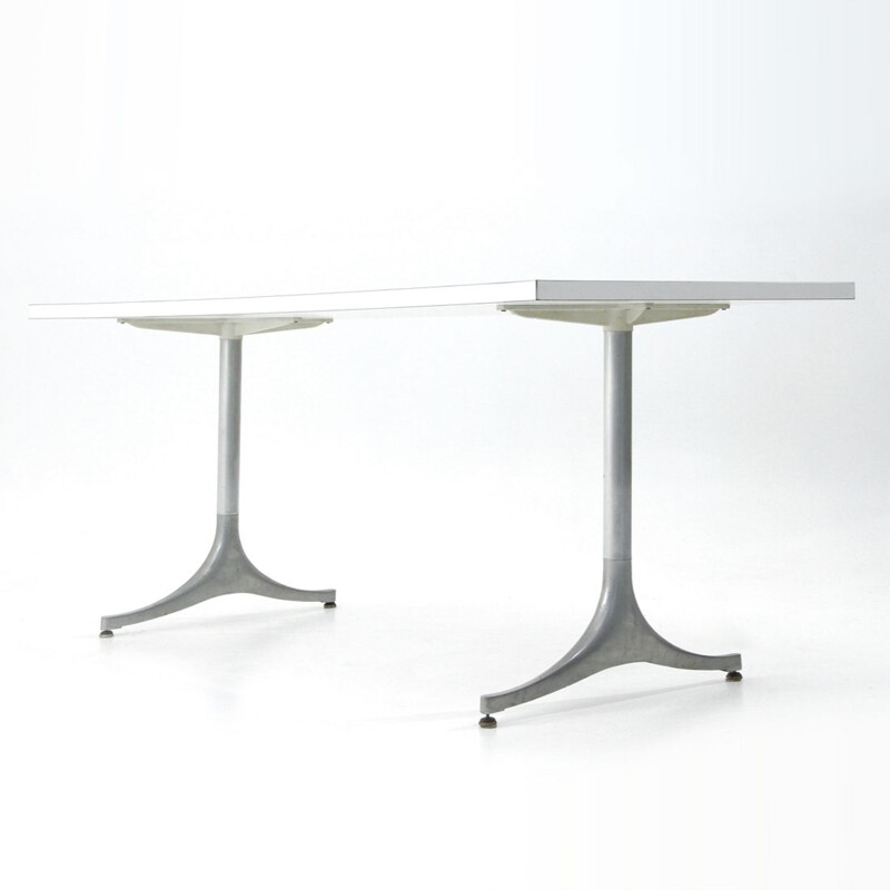 Vintage white laminate top table by George Nelson for Herman Miller