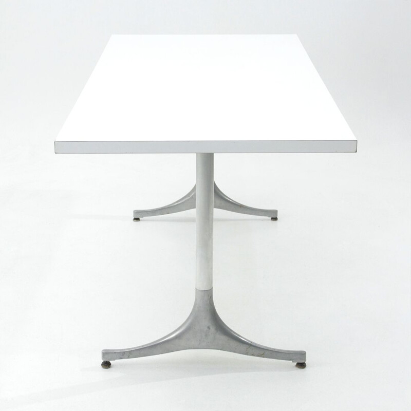Vintage white laminate top table by George Nelson for Herman Miller