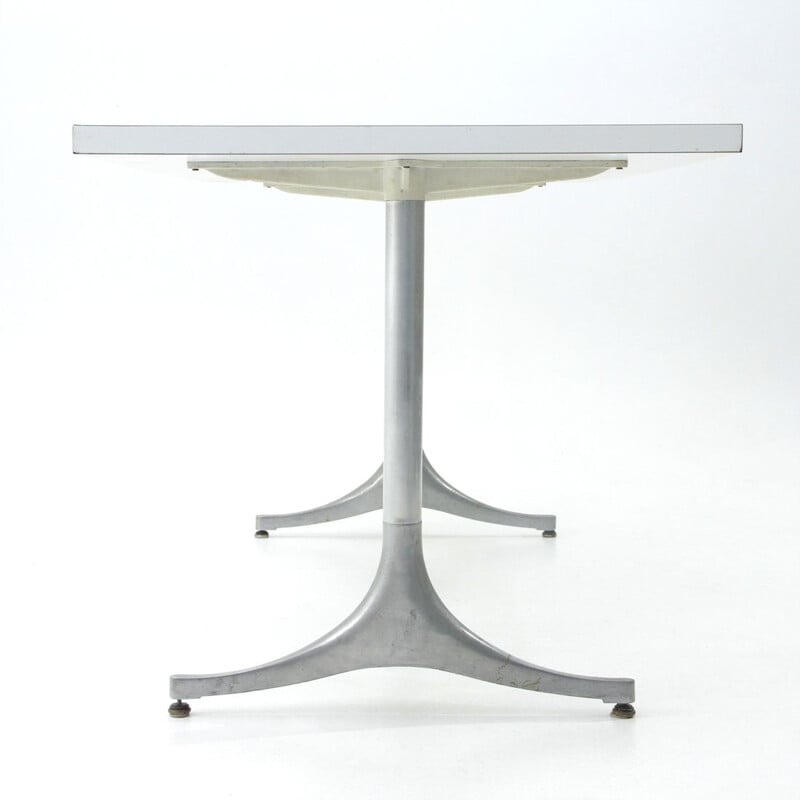 Table vintage en stratifié blanc par George Nelson pour Herman Miller