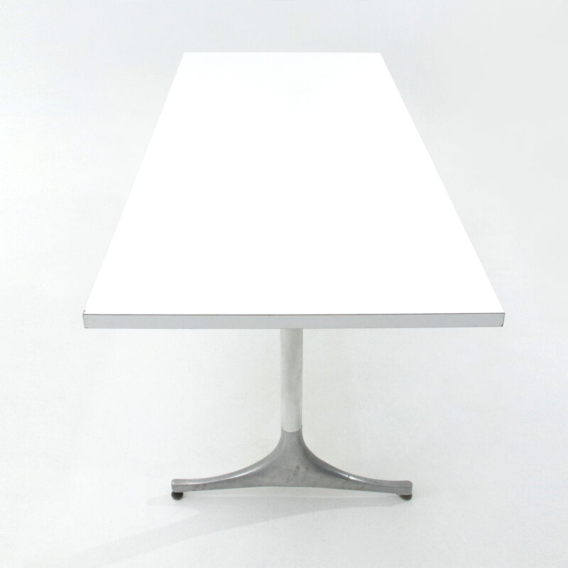 Table vintage en stratifié blanc par George Nelson pour Herman Miller