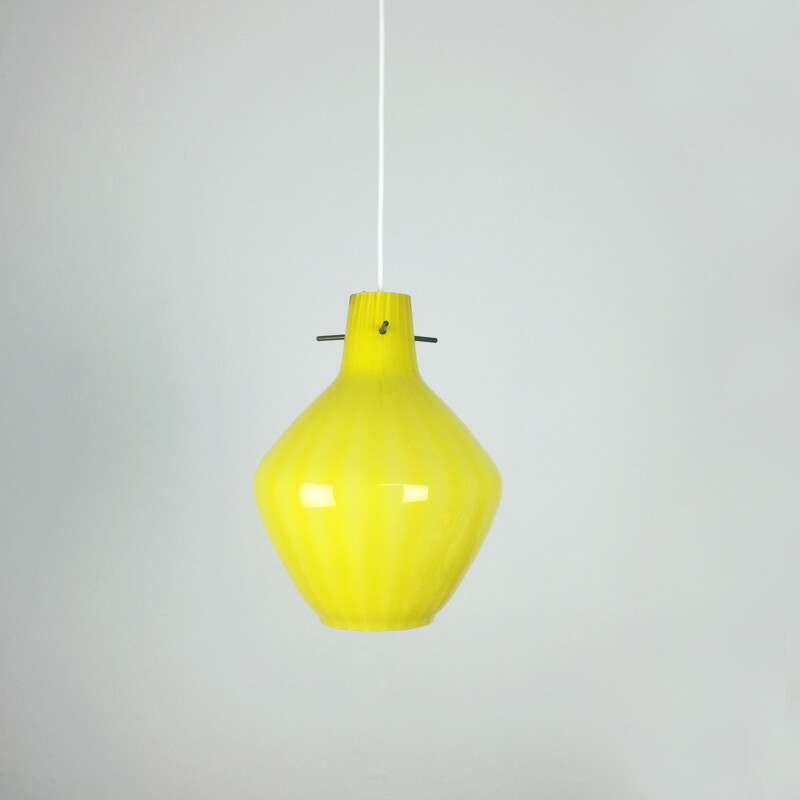 Vintage yellow Murano glass hanging light