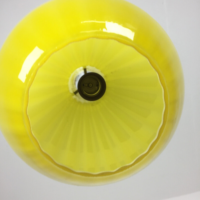 Vintage yellow Murano glass hanging light