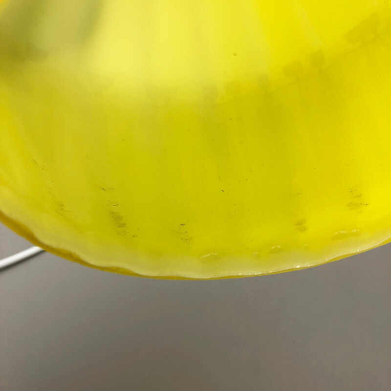 Suspension vintage en verre de Murano jaune