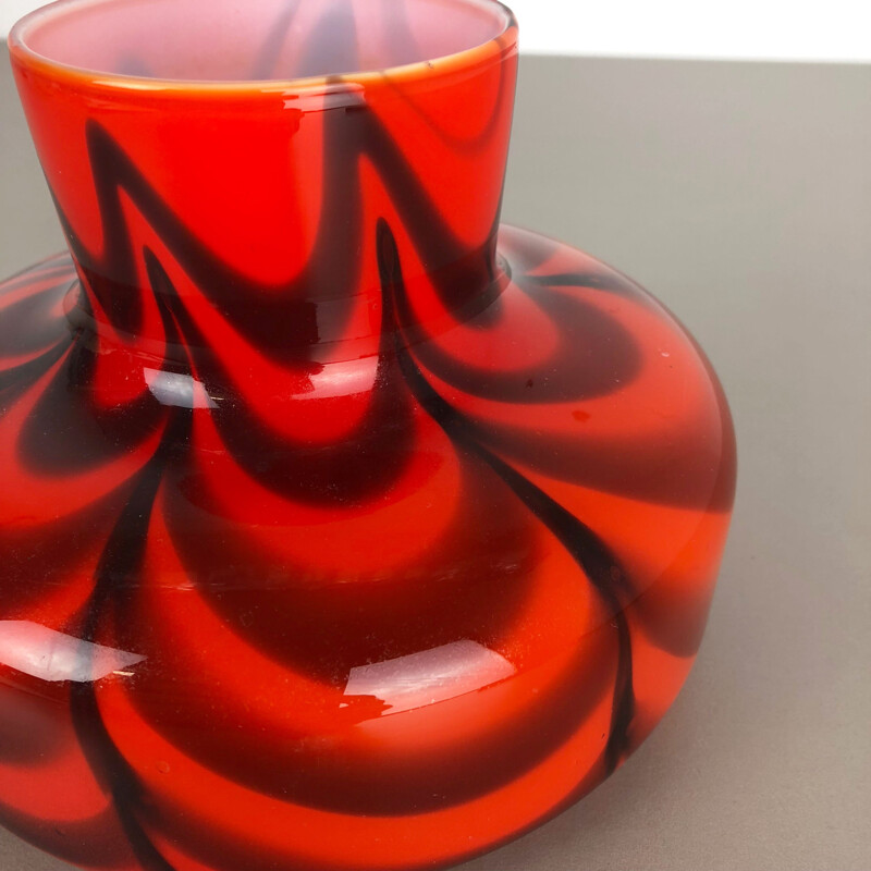 Vase Vintage Rot Pop Art Opaline Florence