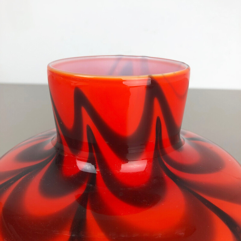 Vintage small red Pop Art opaline Florence vase