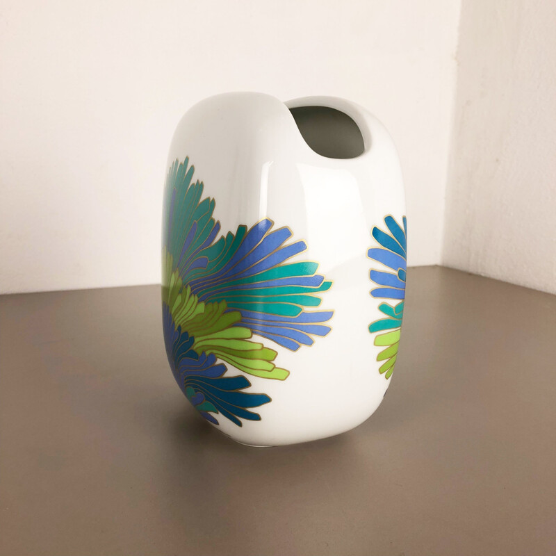Bunte Vintage-Vase aus Porzellan von Rosemonde Nairac für Rosenthal, Deutschland 1970