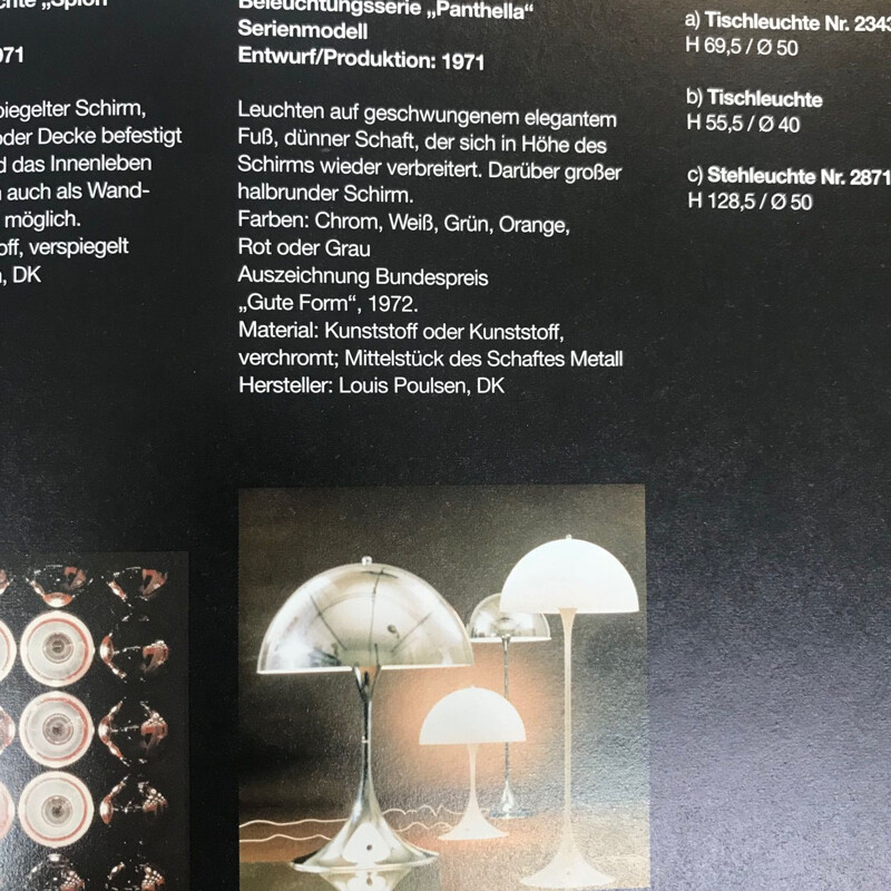 Vintage Panthella Stehleuchte von Verner Panton für Louis Poulsen, Dänemark 1971