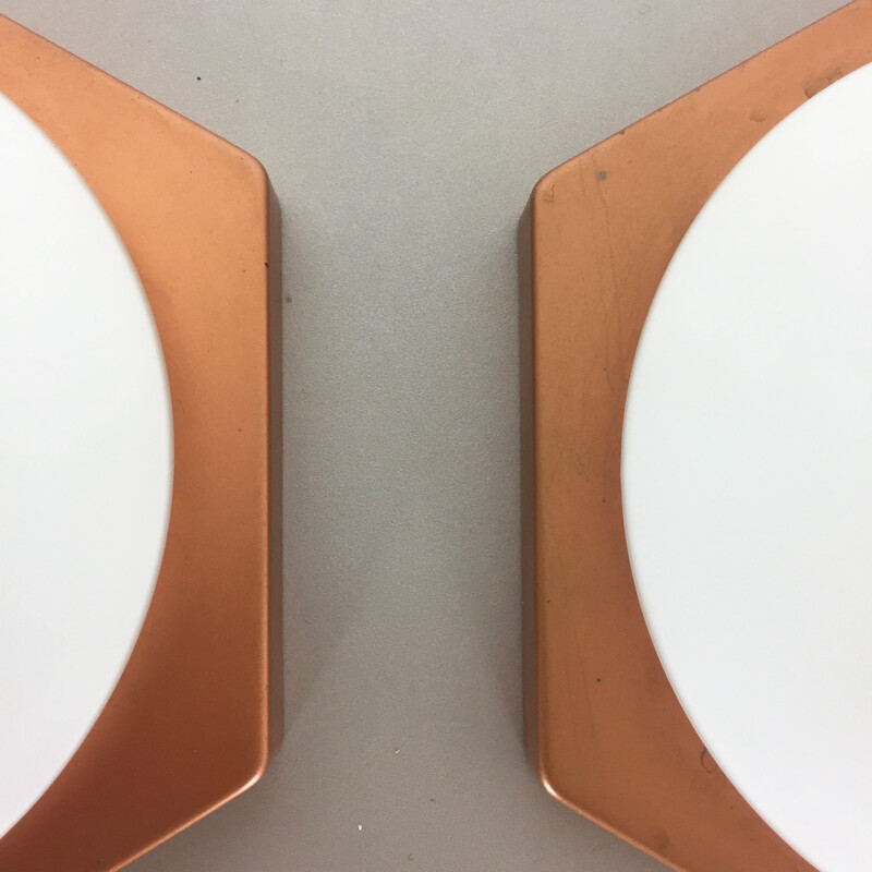 Set of 2 vintage wall lamps Cubic by Rolf Krüger for Heinz Neuhaus Leuchten, 1971