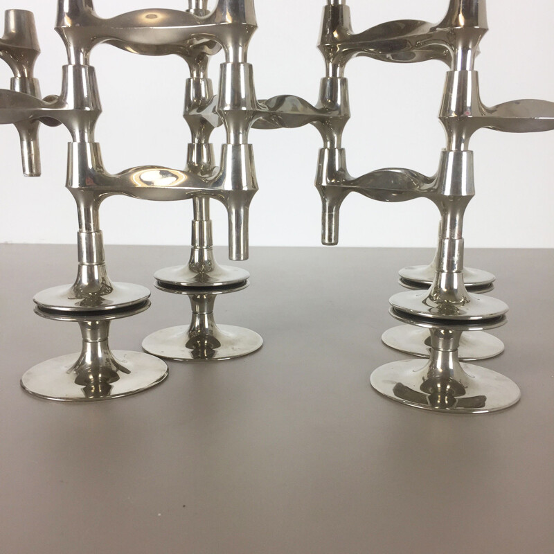 Set of 10 vintage candleholder by Caesar Stoffi for BMF Nagel Germany 1970s 