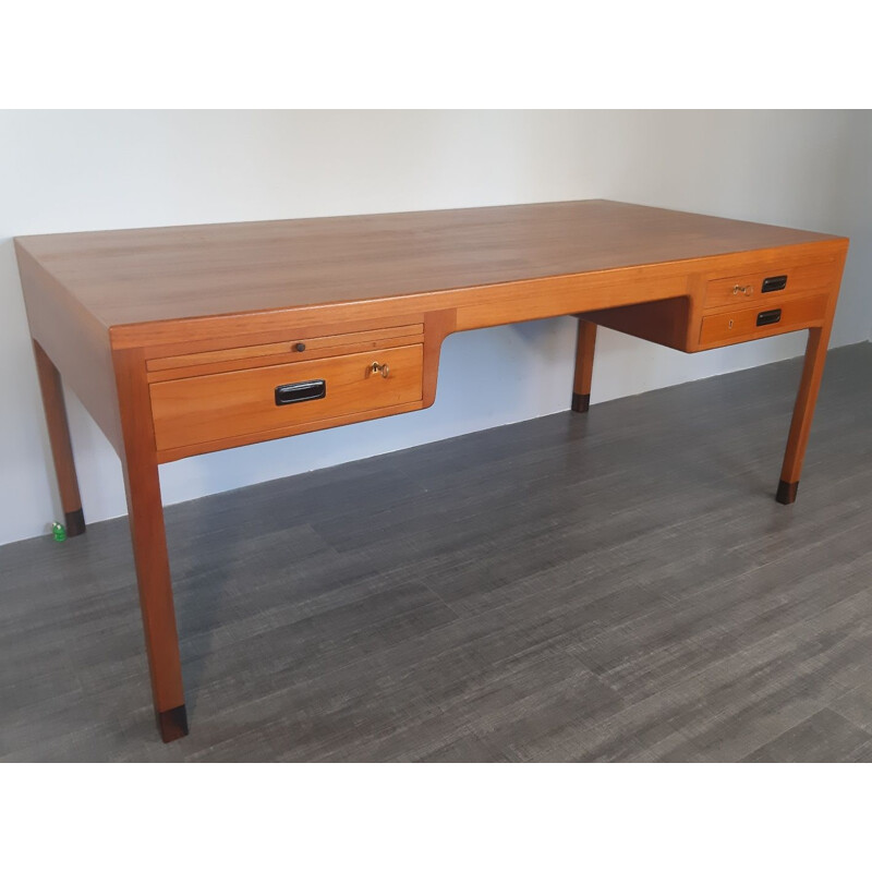 Vintage desk in teak by Larsen & Madsen for Willy Beck Denmark 1950s