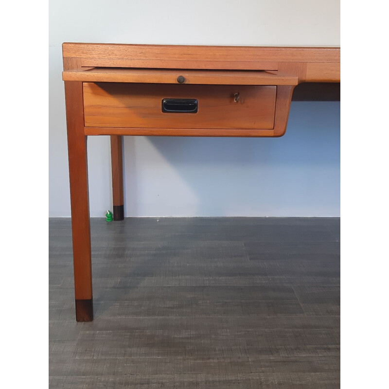 Vintage desk in teak by Larsen & Madsen for Willy Beck Denmark 1950s