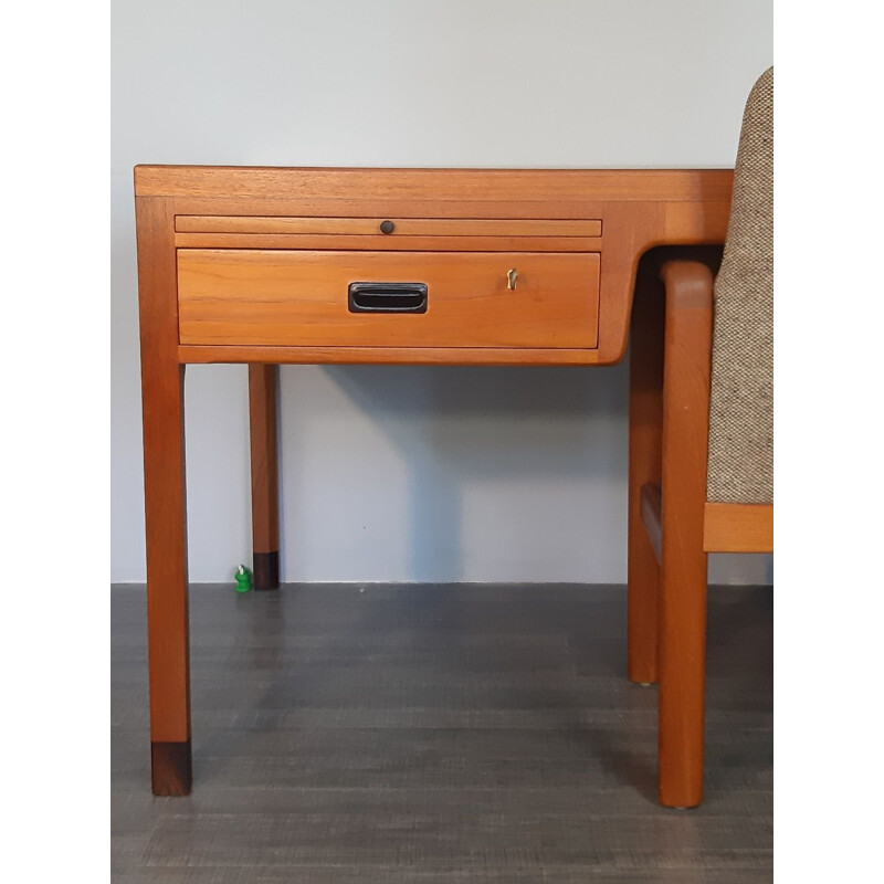 Vintage desk in teak by Larsen & Madsen for Willy Beck Denmark 1950s