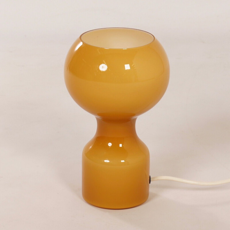 Vintage table lamp in glass in Ochreous by Jean-Paul Emonds-Alt for Philips 1960s