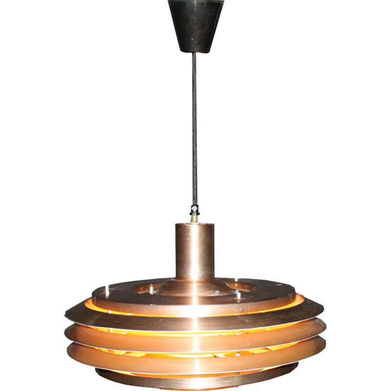Vintage hanging lamp copper UFO Scandinavian 1970s