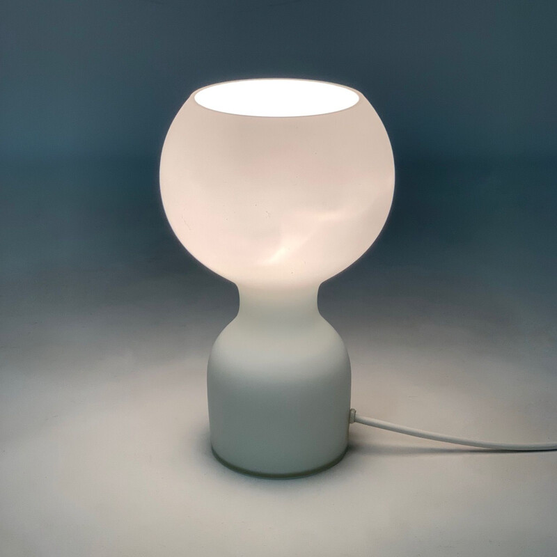 Lampe de table vintage en verre blanc par Jean-Paul Emonds-Alt pour Philips,1960