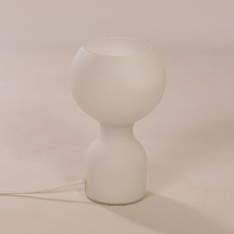 Vintage white glass table lamp by Jean-Paul Emonds-Alt for Philips,1960