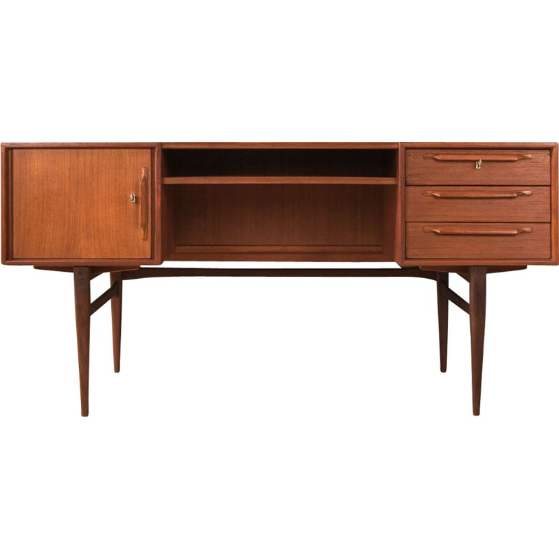 Vintage teak writing desk by Heinrich Riestenpatt 1960s