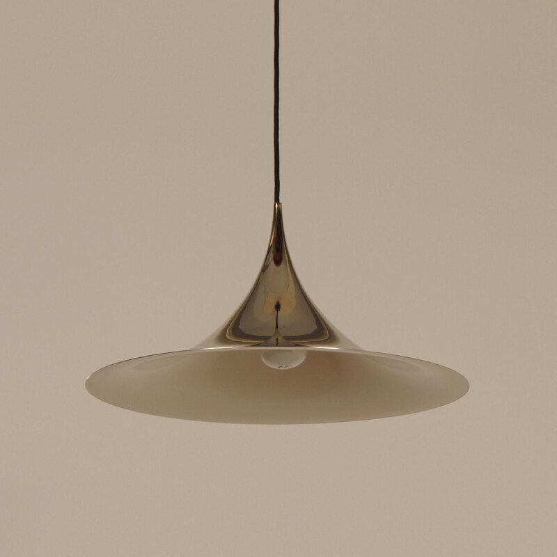 Vintage pendant light in brass by Bonderup and Thorup for brouillard Morup,1960